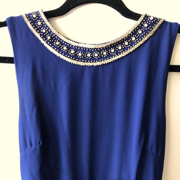 Luxurious beaded blue maxi-dress - Picture 7 of 10